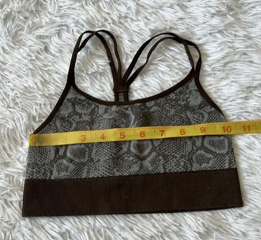 Spiritual Gangster  Yoga Sports bra brown snakeskin pattern size XS/S NWOT