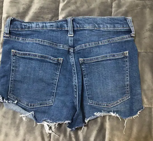 Gap Blue Jean High Waist Distressed Shorts