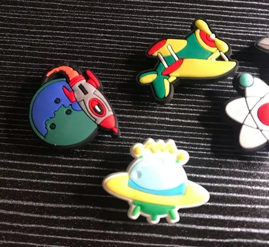 Space and Airplane Little Boy Themed Croc Charms *Bundle 3 Save 20%* Blue