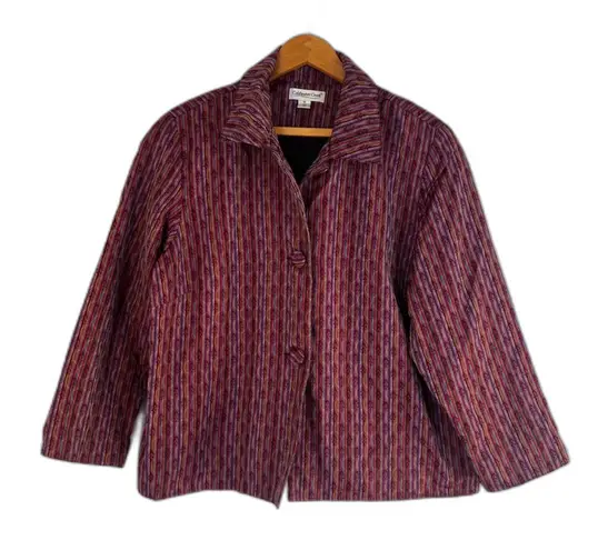 Coldwater Creek Asian Flair Embossed Maximalist Multicolor Jacket Plus Size 1X