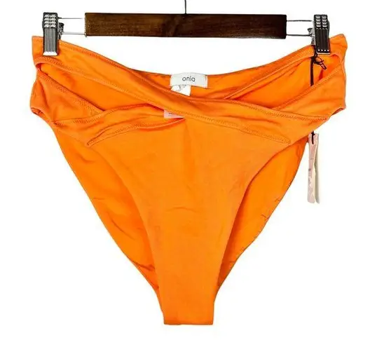 ONIA NEW  Orange Cross Strap Isla Bikini Bottoms L $95