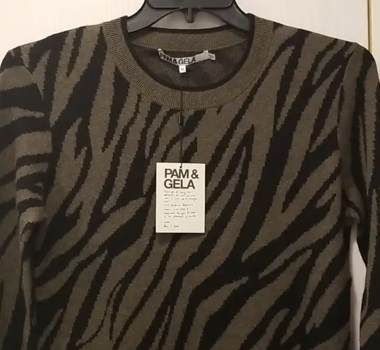 Pam & Gela ππ Zebra Silk-Blend Sweaterdress M NWT