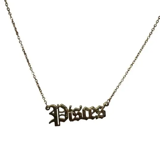 Pisces Zodiac Necklace Goldtone NWT Gold