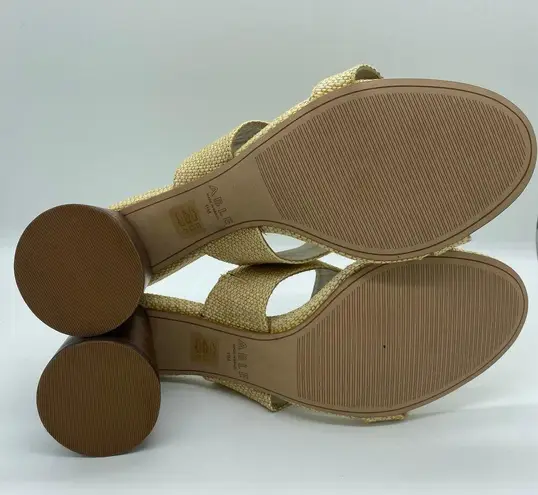 ABLE Women's size 11 Jones Heel Straw Brown Sandal Heels Pumps Preppy Minimalist