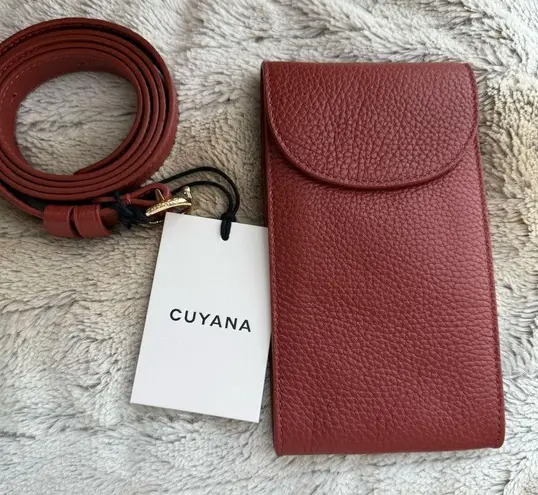 Cuyana Convertible Belt Bag in Rust Pebbled Leather Gold Hardware NEW Red