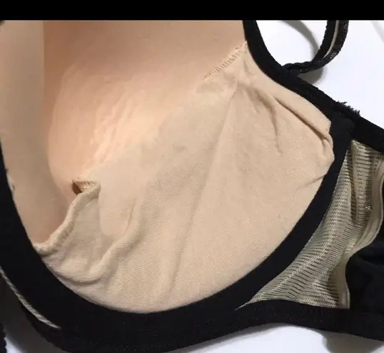 Illusion Padded Underwire Black Bra Size 36DD