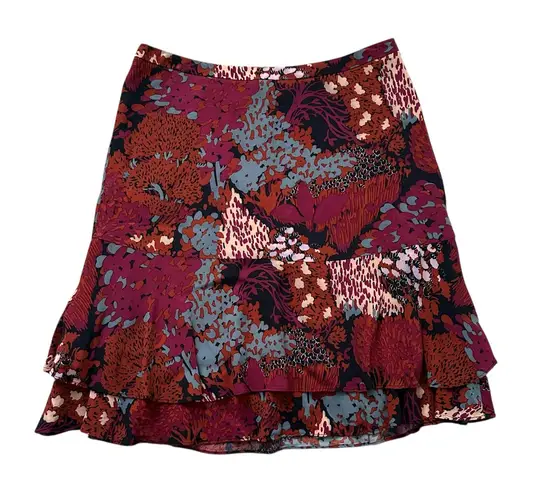Boden USA Boden orange, purple & blue pattern a-line skirt size 6