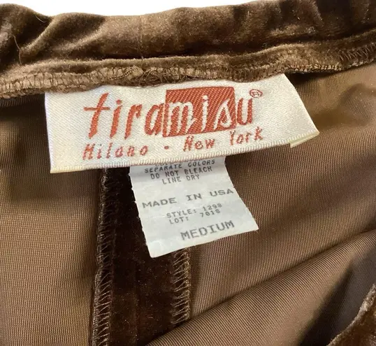 Vintage 90s Tiramisu Velvet Maxi Skirt Brown Size M