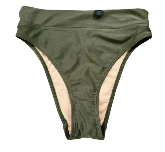 Cotton On NWT  High Waisted Cheeky Bikini Smoothing Bottom Khaki Shimmer Size XS