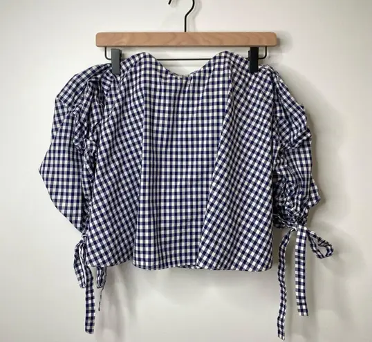 Revolve Caroline CONSTAS Strapless Gingham Blouse