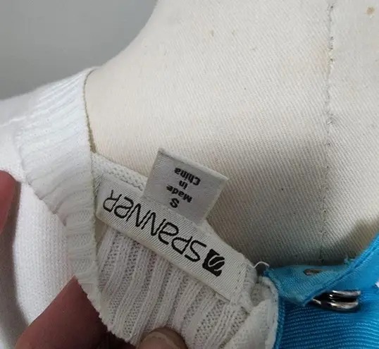 Spanner preppy colorblock scoopneck sweater size small