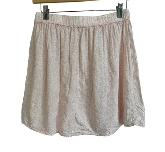 Abound  Women's Medium White-Pink Mini Moo Skirt Elastic Waist New