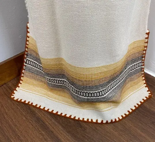 Handmade Peruvian Neutral Woven Tunic Dress BOHO Hippie