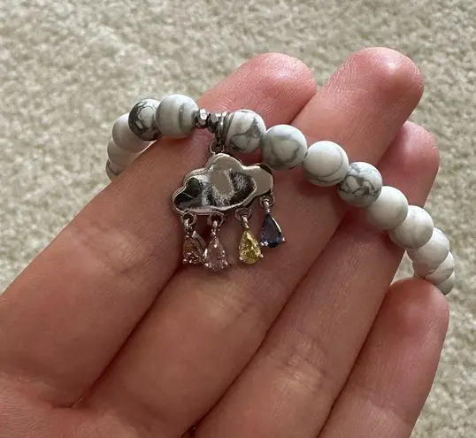 Jackie Blue Handmade Behind Every Cloud 2024 Infertility Awareness Bracelet White