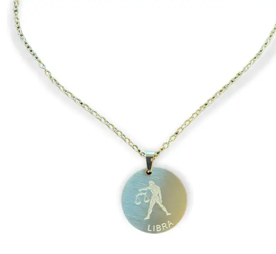 Libra Astrology Pendant & 18KGP Necklace NEW Gold