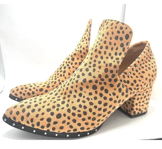 Journee Collection Jolimall cheetah print ankle Boots Size 7 Brown Black