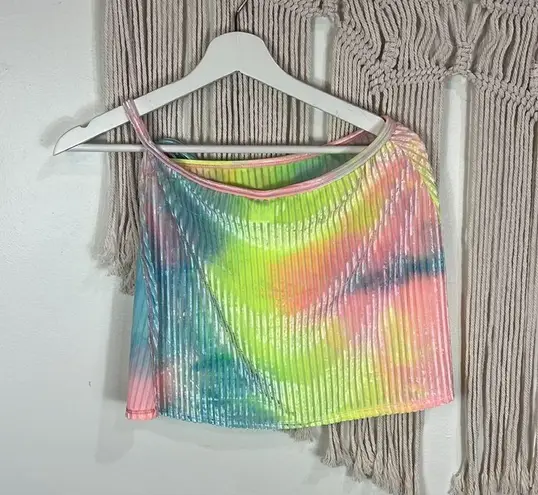 dippin daisy's swimwear Aglow  Dippin’ Daisy’s Tie-Dye Bikini Wrap Swimwear XS Coverup Ribbed Rainbow