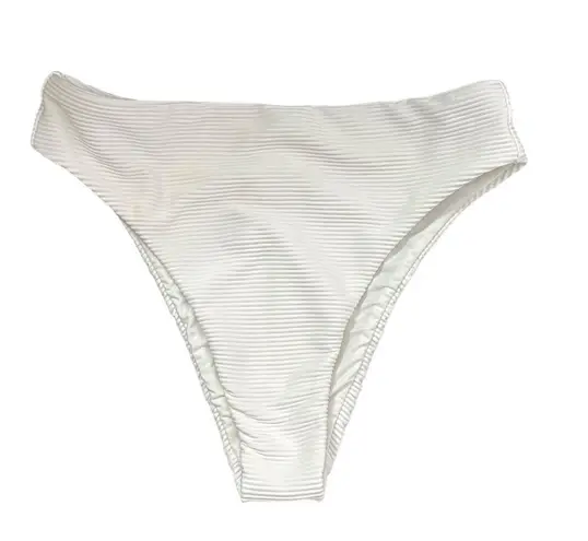 Seafolly Essentials Ribbed Bikini Bottoms Women’s Size 4 High Cut White Swim - Image 7