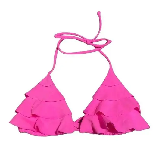 Victoria's Secret 2010 Y2k Victoria’s Secret Swim Hot Pink Ruffle  Bikini Top