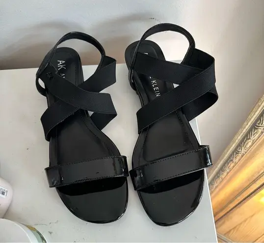 Anne Klein  Stretch Strap Sandals Womens 8.5 Black