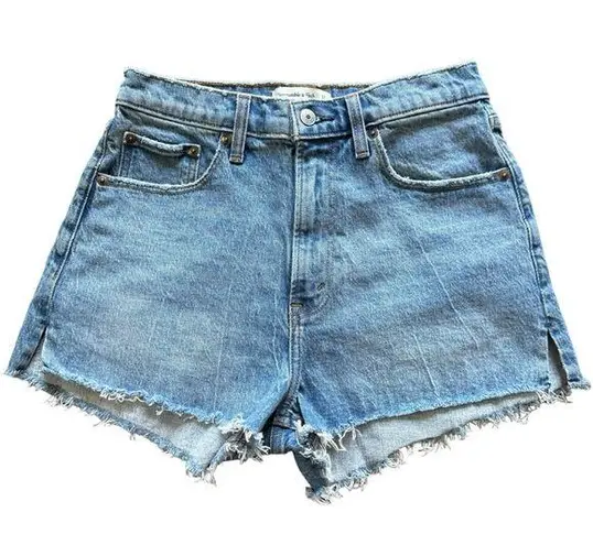 Abercrombie & Fitch  Curve Love Mom Shorts Mid Rise 27 Distressed Denim NWT