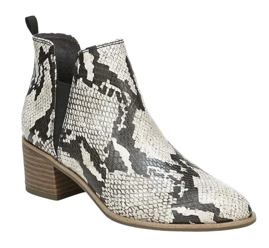 Dr. Scholls Dr. Scholl’s Teammate Snakeskin Ankle Booties Size 8 White Black NWB