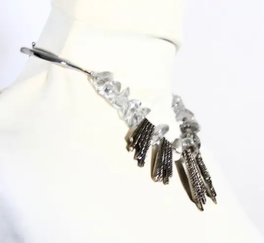 Y2K Spike & Ice Chunky Statement Necklace – NWT Silver