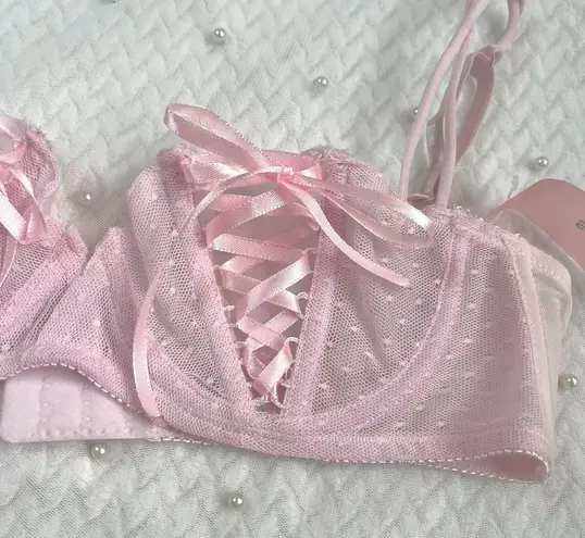 Sophie B Reworked Pink  Bra With Satin Ribbon