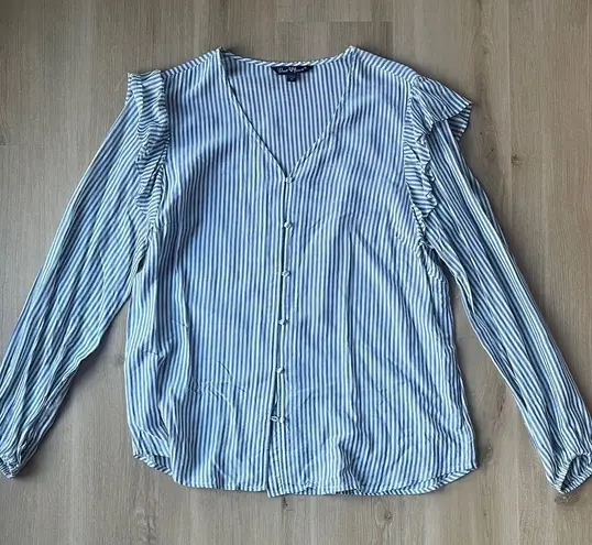 Velvet Heart Blue Striped Women's Top