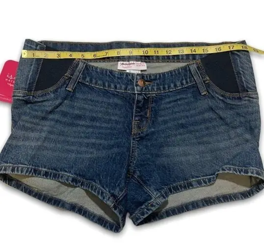 Isabel Maternity NWT Under Belly Blue Jean Shorts Stretch Medium Wash Denim New