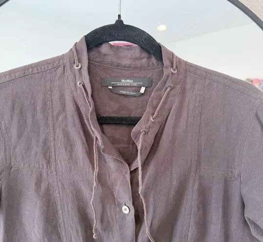 Max Mara Linen Dress Womens 10 Button Front Mature Luxury Lagenloon Countrycore