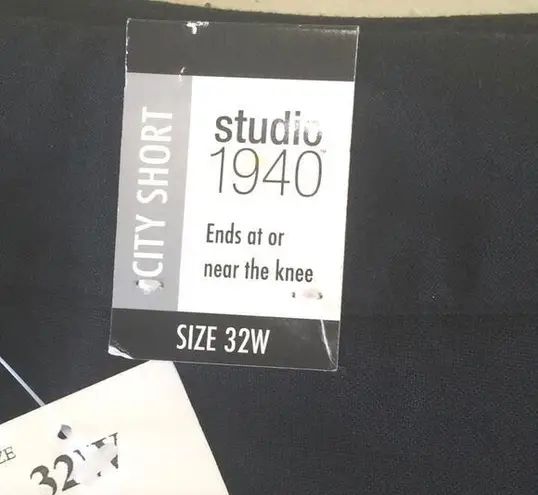 Studio 1940 Bermuda City Shorts Walking Business Casual Black Womens 32W