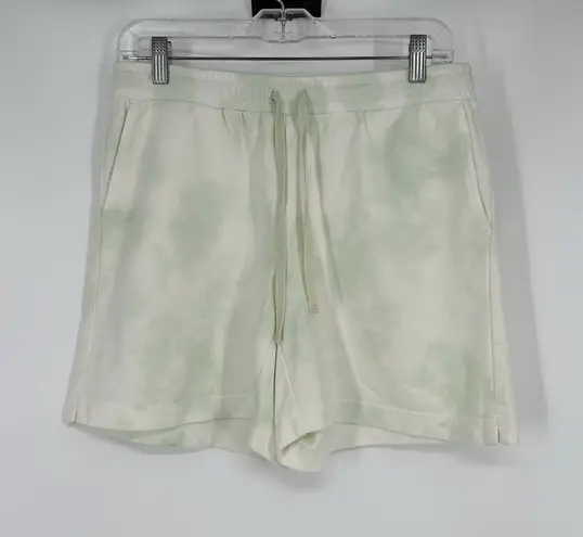 J Jill Jjill Fit Sweat Shorts Fleece Tie Dye 5" 5 Inch Inseam Colorful Small Green