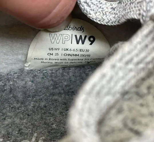 Allbirds Women's Wool Pipers grey low top sneakers sz 9