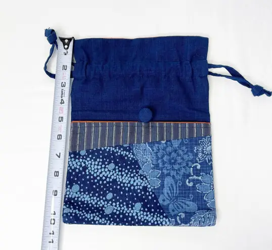 Handmade Denim Patchwork Pouch NWOT Blue