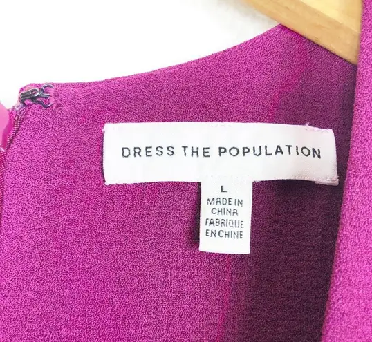 Dress the Population NWOT  Catalina Fit & Flare Cocktail Dress Large Magenta