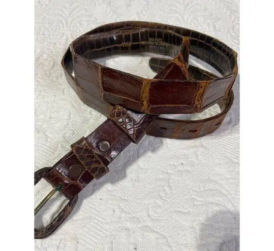 Vintage Washer Bros Alligator Brown Belt 38