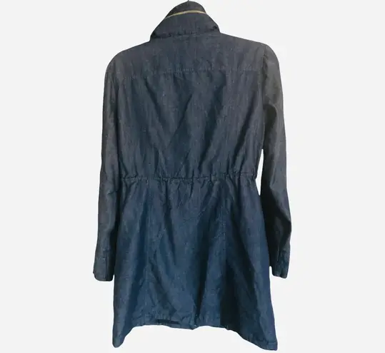 New York & Co. Navy Blue Denim Trench Coat