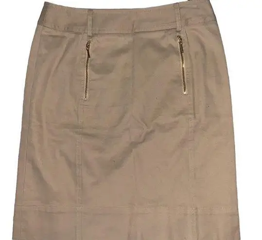 Anne Klein  stretch tan zipper skirt 4P