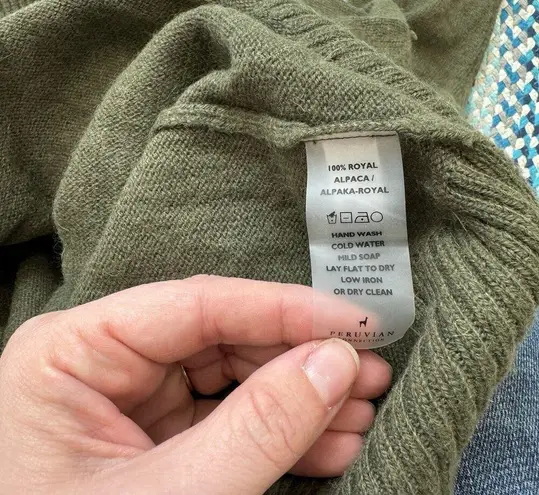 Peruvian Connection Green Wool Turtleneck Sweater Women’s Size XS