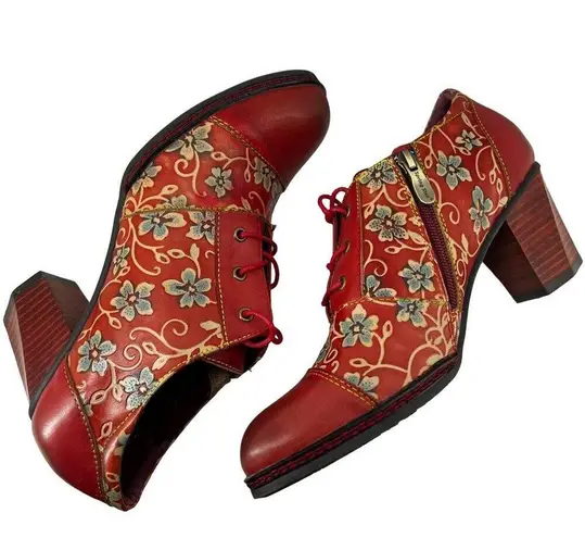 L'ATISTE L'Artiste Heeled Lace Up Red Shoe Octavius Womens Size 41