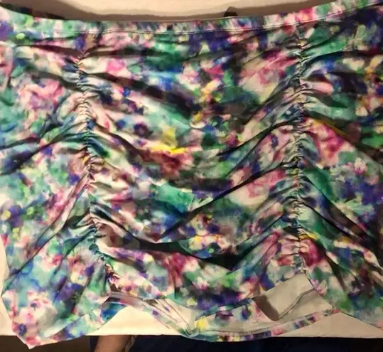 Torrid  Watercolor One Piece Ruffled Swim Suit & Matching Ruched Skirt. Size 6