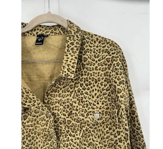Windsor  Animal Print Cropped Lightweight Jacket Women Medium Brown Boho Preppy - Image 6