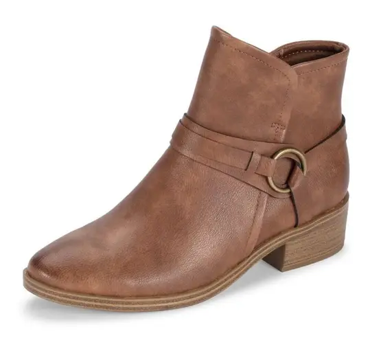 Baretraps Womens Marshall Side Zip Block Heel Bootie Brush Brown Size 8.5