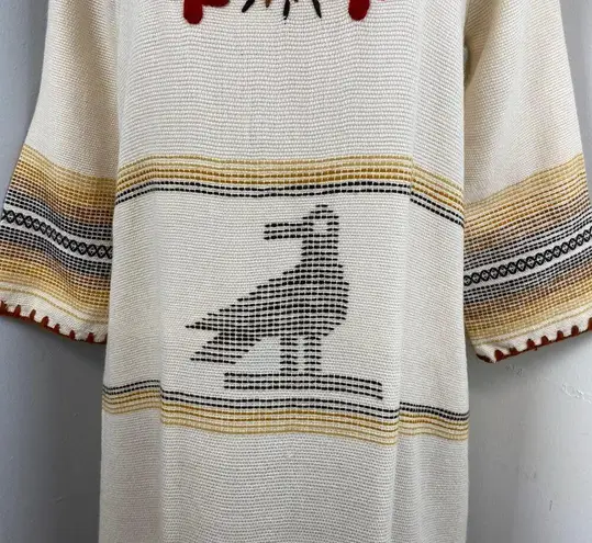 Handmade Peruvian Neutral Woven Tunic Dress BOHO Hippie