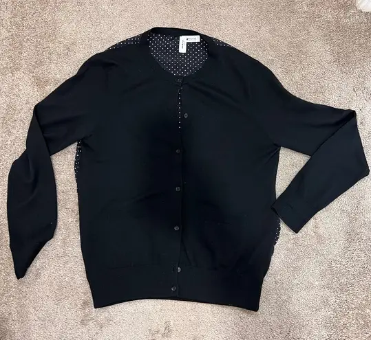 Akris Punto AKRIS Saks Fifth Avenue Exclusive Black Cardigan with Polka Dot Classic -SZ 12