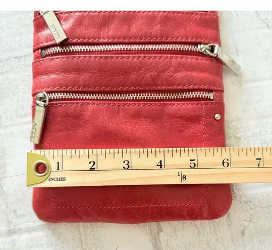 EUC Hobo The Original Three Zip Crossbody Red Shoulder Bags Messenger Bag Purse