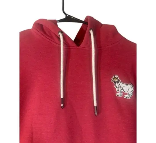 Goat USA Pink Kangaroo Pocket Logo Hooded Pullover Sweatshirt Women Sz M Size M