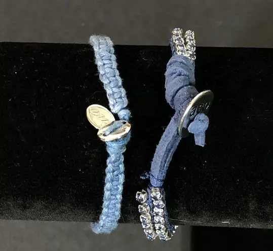 American Eagle Pair of Rope Cord Rhinestone Bracelet Blue  Outfitters AEO