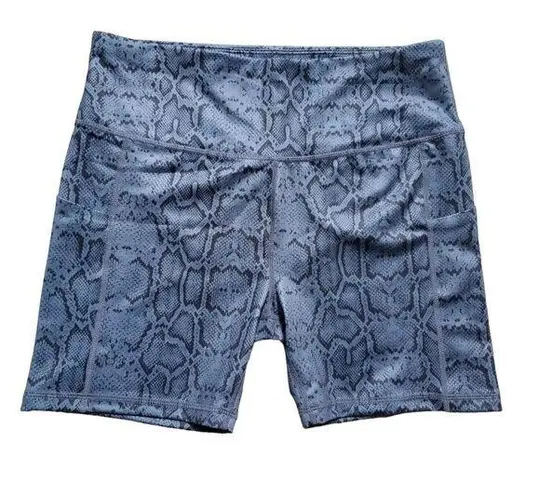 Promover Shorts Women XL w Pockets Stretch High Waisted Snakeskin Run Yoga Gym
